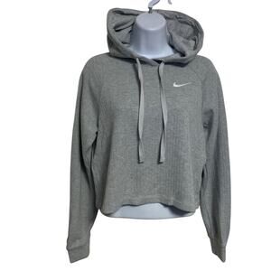 Nike Ribbed Cotton Cropped Hoodie Womens Size S
